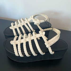 Urban outfitters platform white sandals